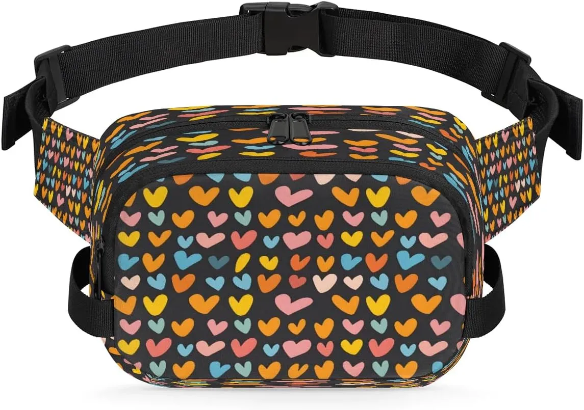 Abstraction Love Color Print Fanny Packs for Women Men Waterproof Waist Bag with Adjustable Strap Belt Bag for Travel Running Hiking