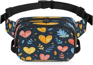 Abstraction Love Color Prints Fanny Packs for Women Men Waterproof Waist Bag with Adjustable Strap Belt Bag for Travel Running Hiking