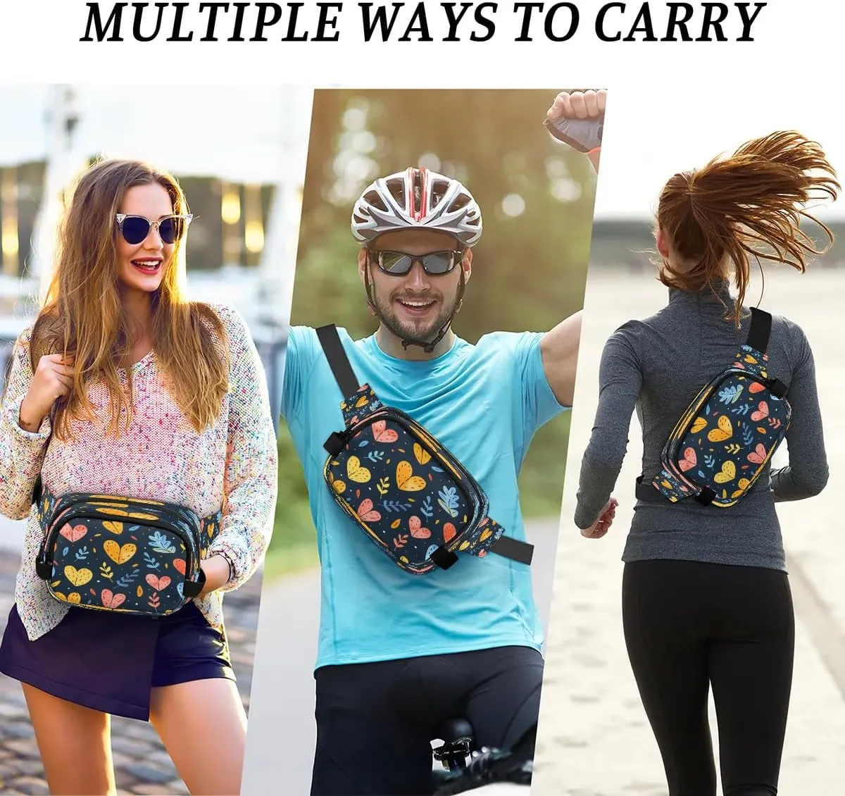 Abstraction Love Color Prints Fanny Packs for Women Men Waterproof Waist Bag with Adjustable Strap Belt Bag for Travel Running Hiking