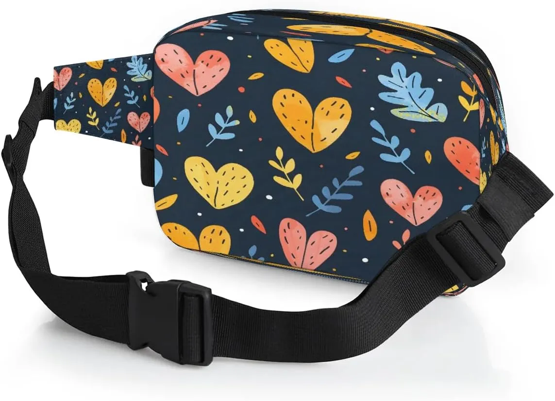 Abstraction Love Color Prints Fanny Packs for Women Men Waterproof Waist Bag with Adjustable Strap Belt Bag for Travel Running Hiking