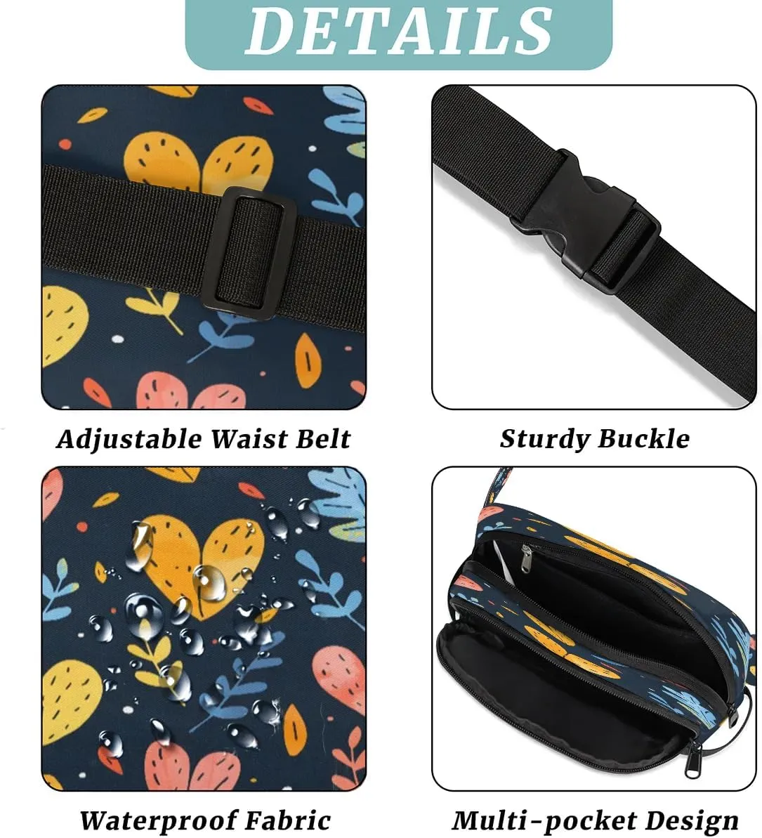 Abstraction Love Color Prints Fanny Packs for Women Men Waterproof Waist Bag with Adjustable Strap Belt Bag for Travel Running Hiking