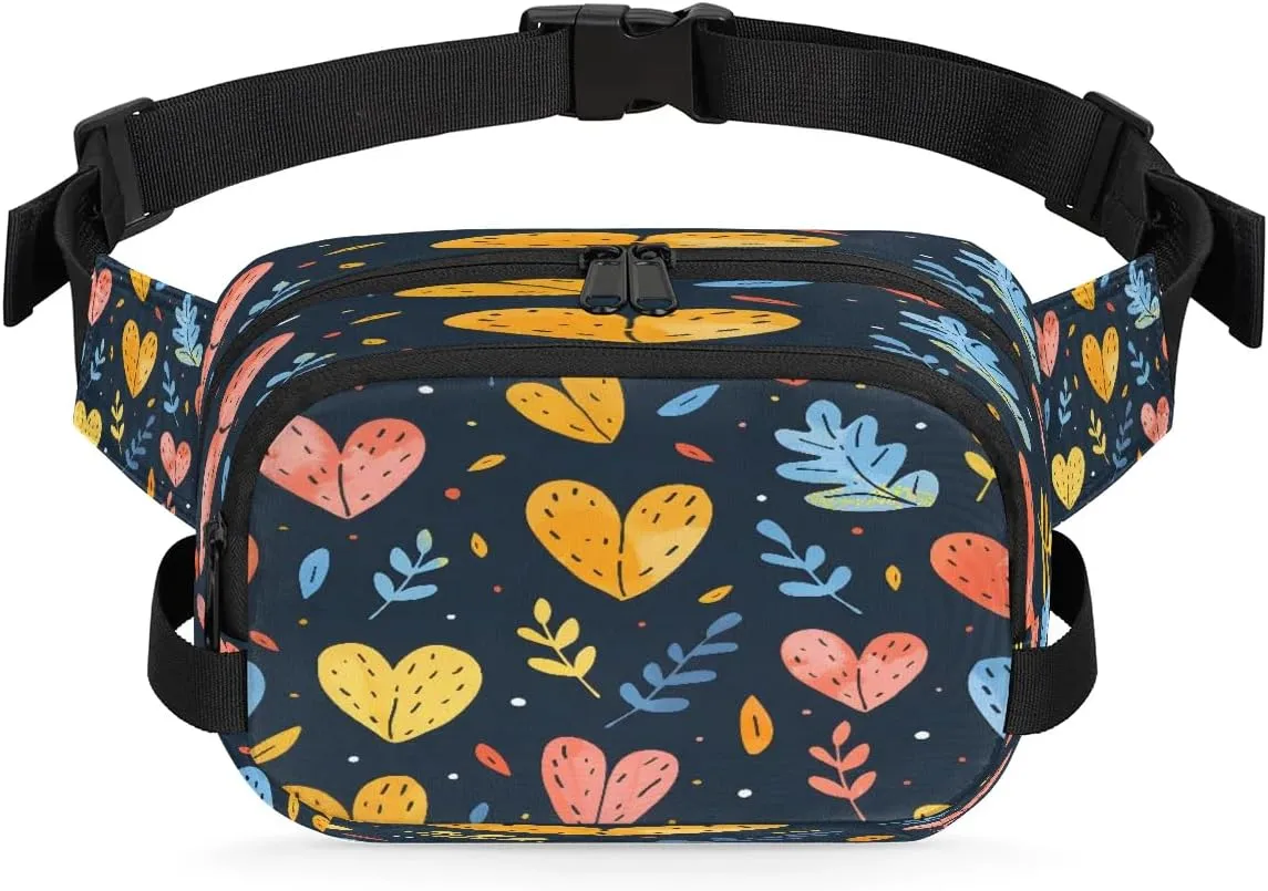 Abstraction Love Color Prints Fanny Packs for Women Men Waterproof Waist Bag with Adjustable Strap Belt Bag for Travel Running Hiking