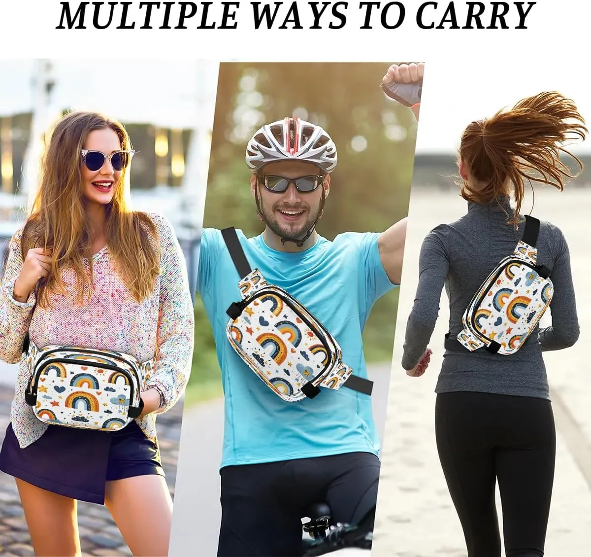 Abstraction Multi-Pattern Fanny Packs for Women Men Waterproof Waist Bag with Adjustable Strap Belt Bag for Travel Running Hiking