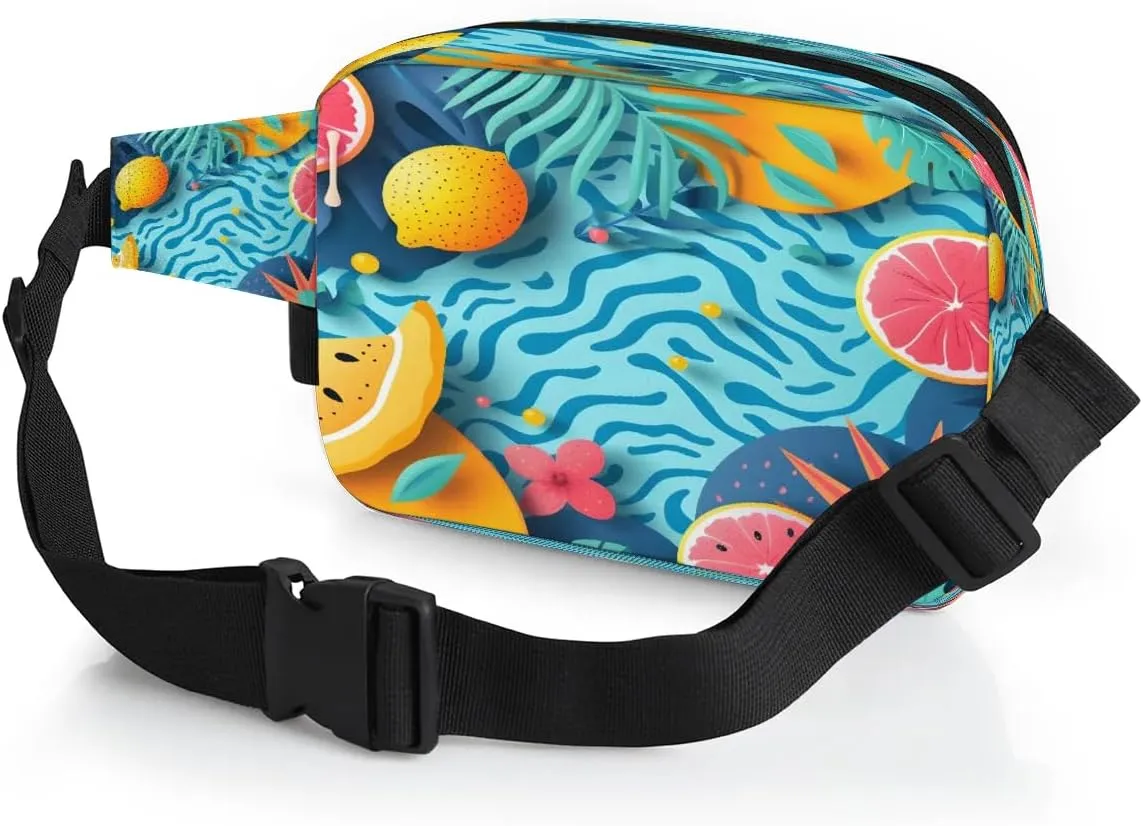 Abstraction Multicolor Fruit Fanny Packs for Women Men Waterproof Waist Bag with Adjustable Strap Belt Bag for Travel Running Hiking