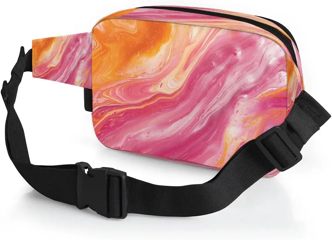 Abstraction Multicolor Prints Fanny Packs for Women Men Waterproof Waist Bag with Adjustable Strap Belt Bag for Travel Running Hiking