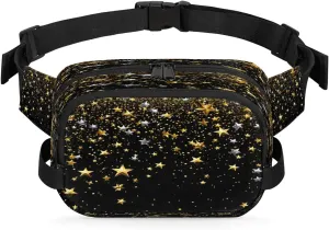 Abstraction Retro Stars Pattern Fanny Packs for Women Men Waterproof Waist Bag with Adjustable Strap Belt Bag for Travel Running Hiking