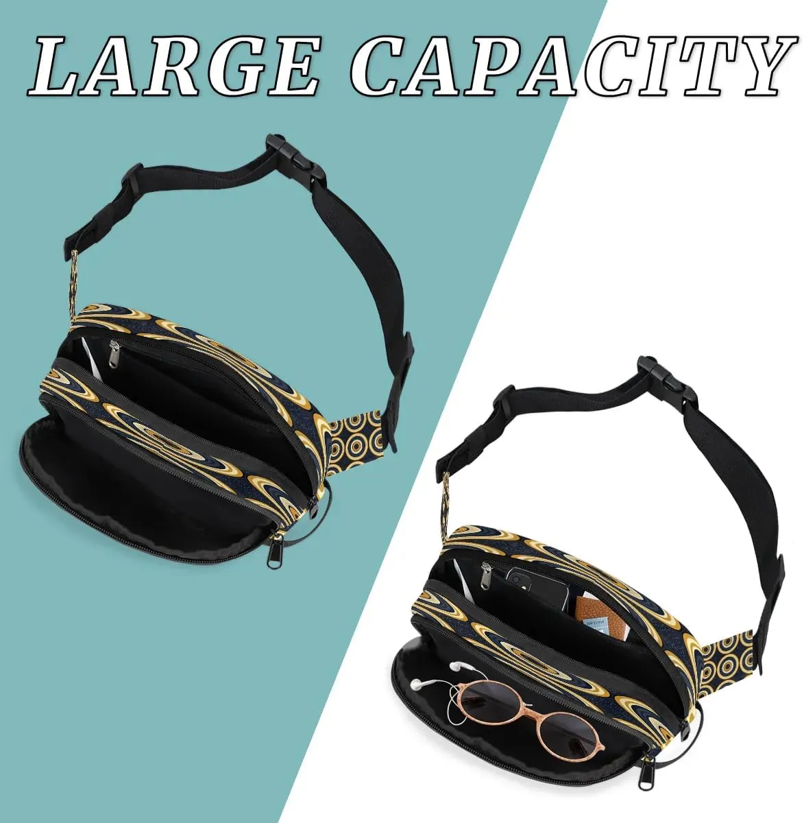 Abstraction Texture Cute Patterns Fanny Packs for Women Men Waterproof Waist Bag with Adjustable Strap Belt Bag for Travel Running Hiking