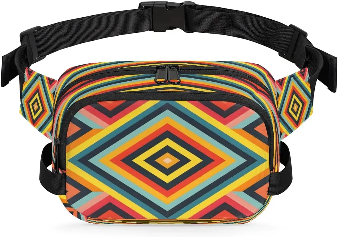 Abstraction Texture Fanny Printing Fanny Packs for Women Men Waterproof Waist Bag with Adjustable Strap Belt Bag for Travel Running Hiking