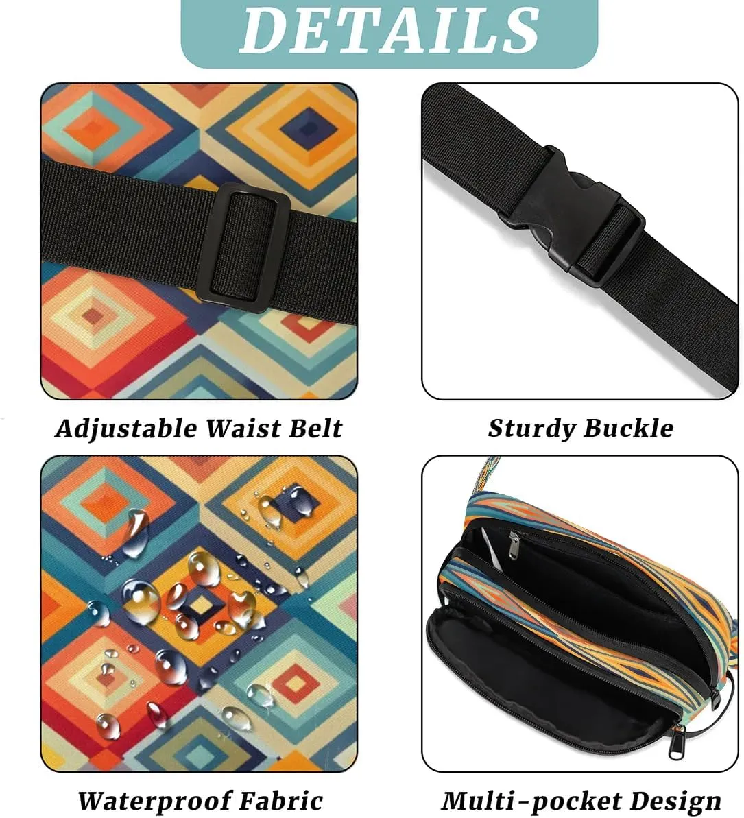 Abstraction Texture Fanny Prints Fanny Packs for Women Men Waterproof Waist Bag with Adjustable Strap Belt Bag for Travel Running Hiking