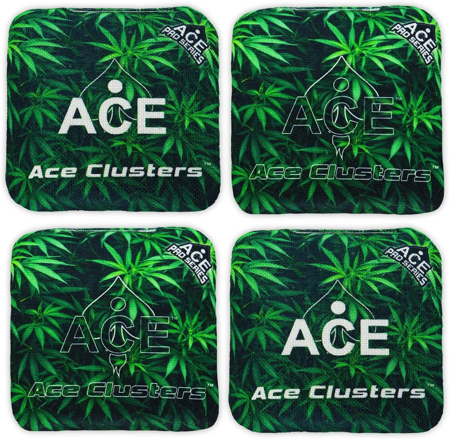 Ace Clusters | ACE Pro Cornhole Bags   PRO Kits | Cluster Pad Technology | Dual Sided Slick Stick All Weather | Optional Bag Break in and Carrying Case | Set of 4