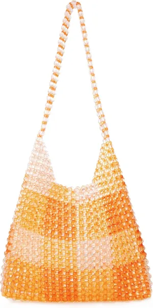 Acrylic Beaded Colorful Shoulderbag Transparent Underarm Purse Beach Bag for Party