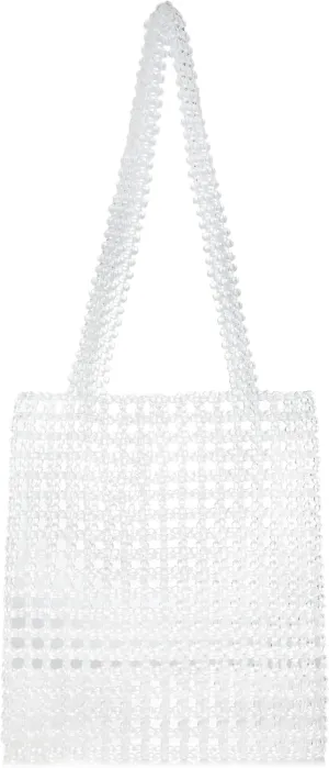 Acrylic Beaded Shoulder Bag Casual Tote Bag for Daily Use and Travel