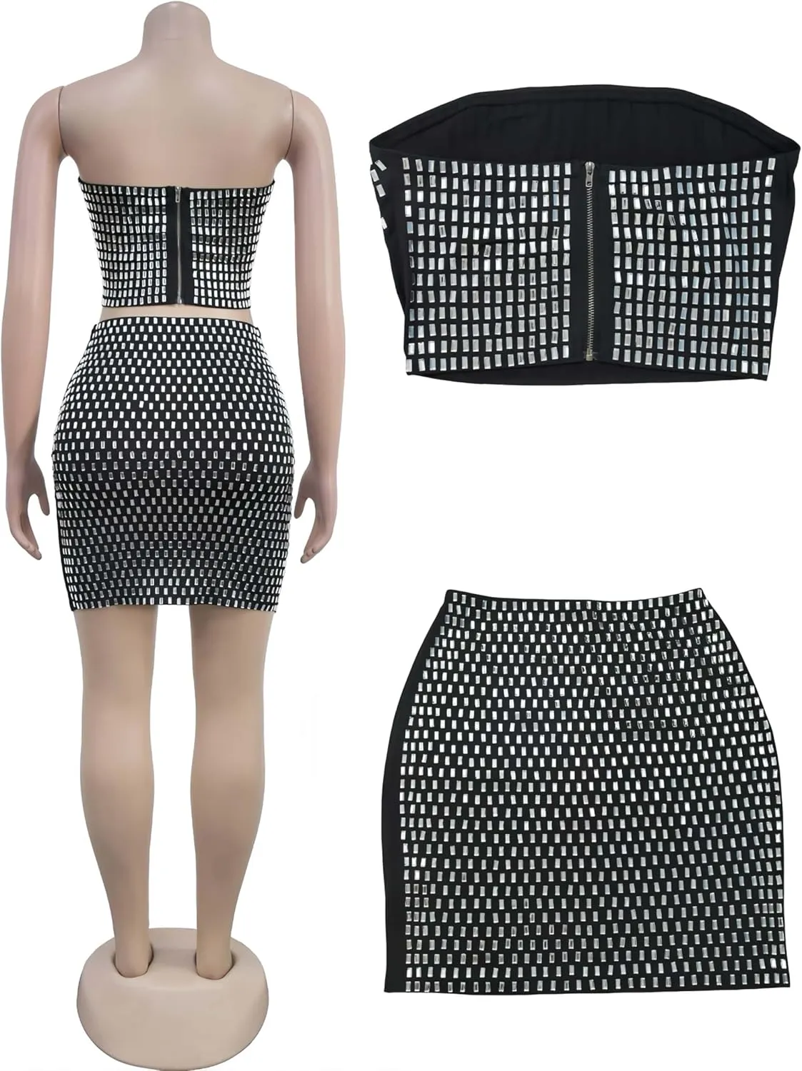 Adjustable Straps Rhinestone Bodycon Dress for Women Special OCasions