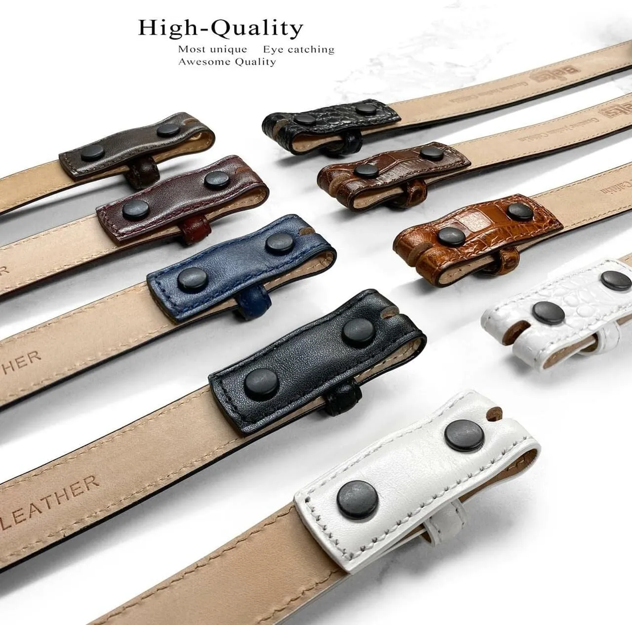 AE354 / A274 Genuine Full-Grain Cowhide Leather Dress Belt Nickel Finish Buckle 1-3/8''(35mm) Wide, 1"(25mm) Wide