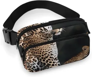 African Leopard on Rock Fanny Pack for Women Men Waterproof Waist Bag With Adjustable Crossbody Bag for Travel Running Hiking Cycling