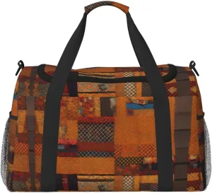 African Textile Patchwork print Weekender Overnight Carry On Bag Gym Luggage Bag Duffel Bag for Travel Women