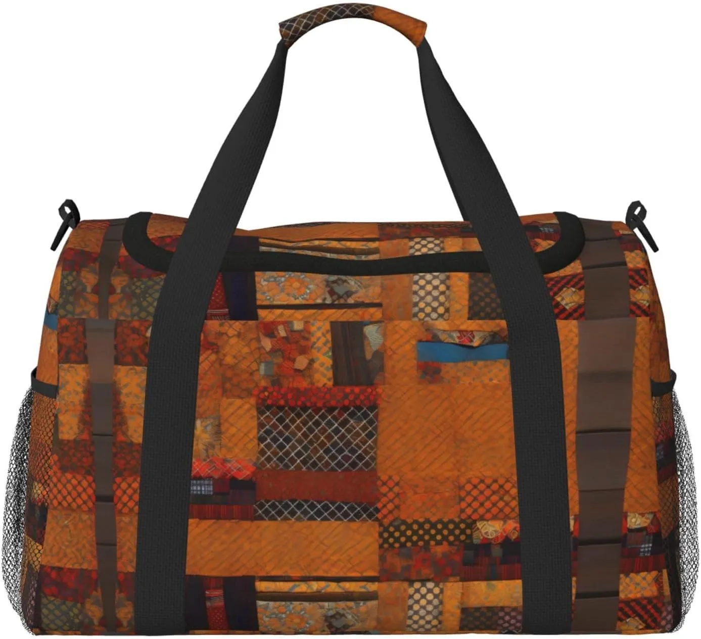 African Textile Patchwork print Weekender Overnight Carry On Bag Gym Luggage Bag Duffel Bag for Travel Women