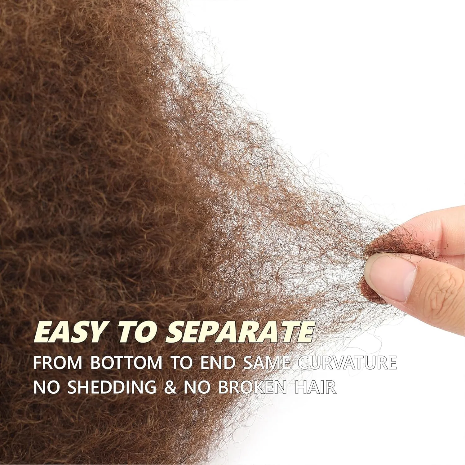 Afro Kinkys Bulk Human Hair for Dreadlocks Extensions Repair Locs, Twist Braiding 50g/pack Kinky-Curly Human Hair for Mini Twists, Micro Locs Extensions(4#,14 INCH)