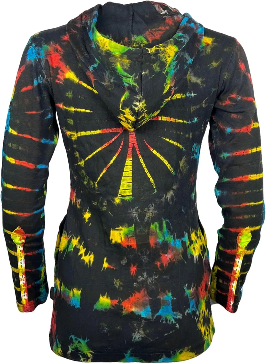 Agan Traders 2025 Spring Knit Cotton Bohemian Distressed Zip-Up Hoodies - Lightweight Tie-Dye Embroidered Jackets for Women