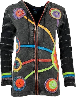 Agan Traders 2025 Summer Bohemian Zip Up Jackets for Women - Tie Dye Patch Distressed Women's Lightweight Hoodie Sweatshirts