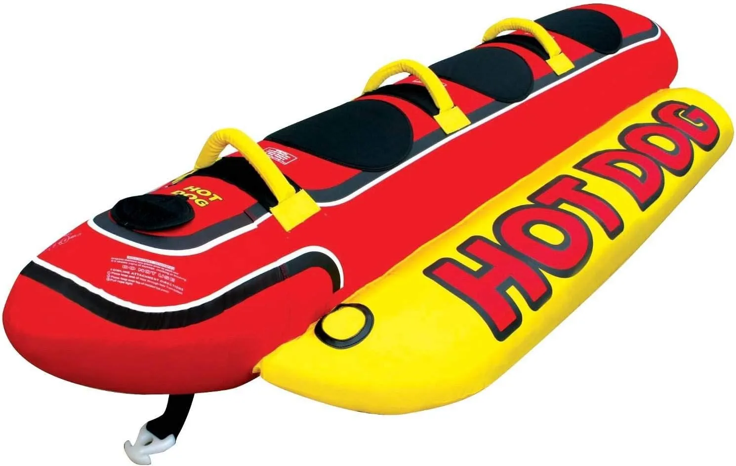 Airhead Hot Dog Towable | Multiple Models, Tube for Boating and Water Sports, Neoprene Seat Pads, Double-Stitched Full Nylon Cover, and Boston Valve for Convenient Inflating & Deflating
