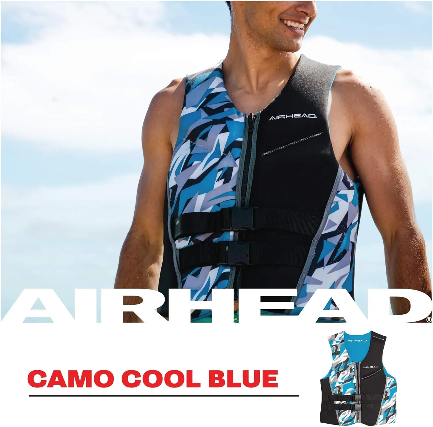 AIRHEAD Men's Camo Cool Neolite Kwik-Dry Life Jacket, Coast Guard Approved