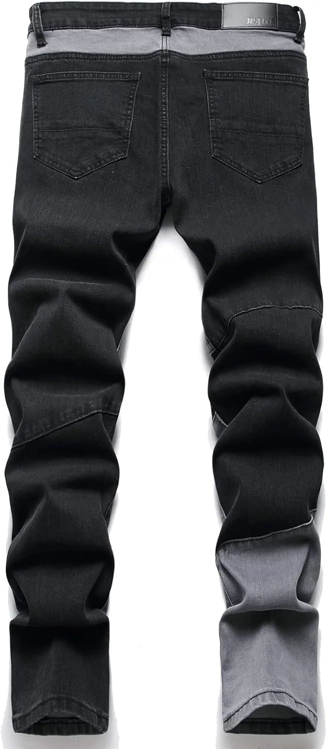 AITITIA Men's Ripped Regular Fit Jeans
