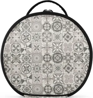 ALAZA Vintage Tiles Patchwork Pattern Geometric Travel Cosmetic Organizer Make up Organizer Toiletry Bag