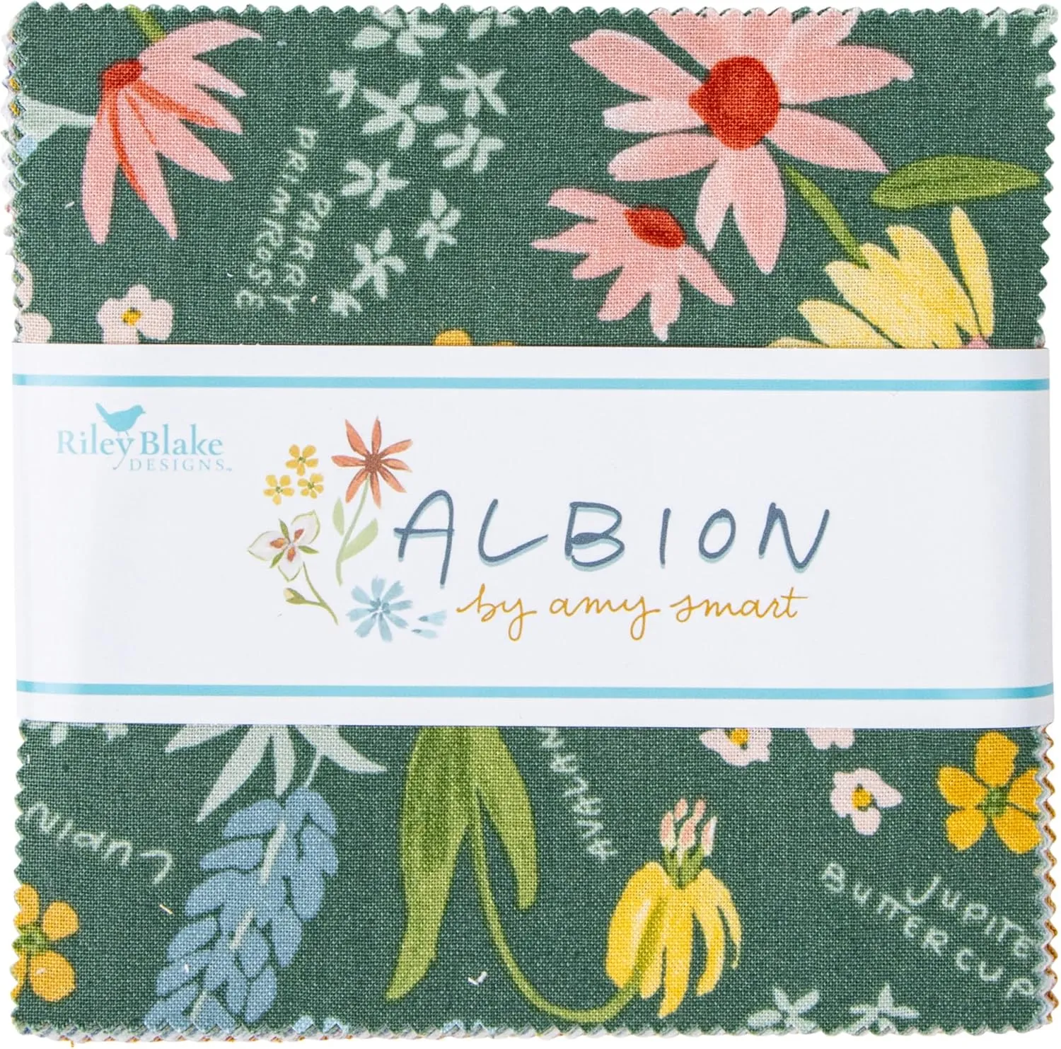 Albion Riley Blake 5-inch Stacker, 42 Precut Fabric Quilt Squares by Amy Smart, Assorted
