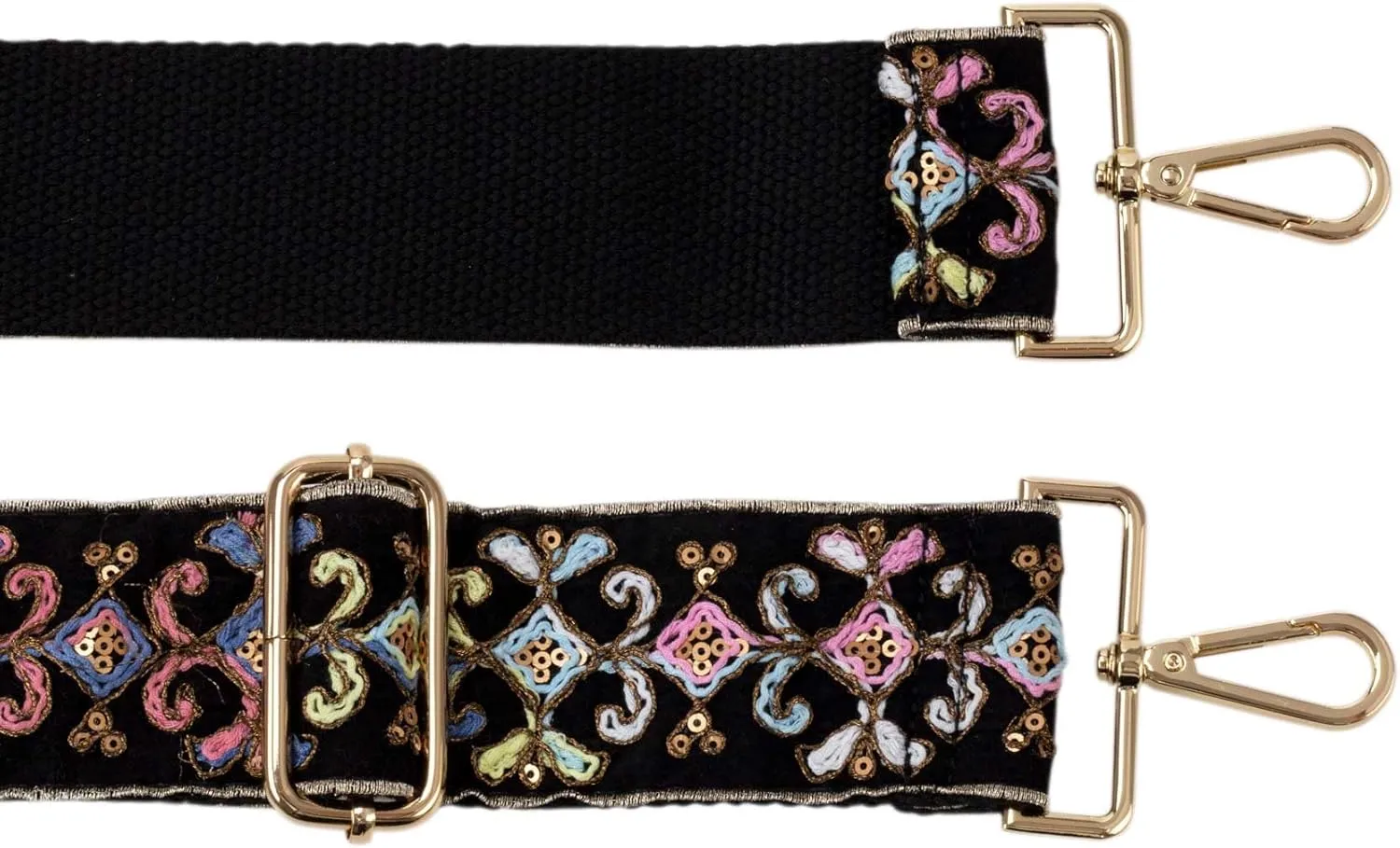 ALLZEDREAM Purse Strap Crossbody Replacement Handbag Shoulder Bag 2" Wide Adjustable Embroidered Lace Sequins