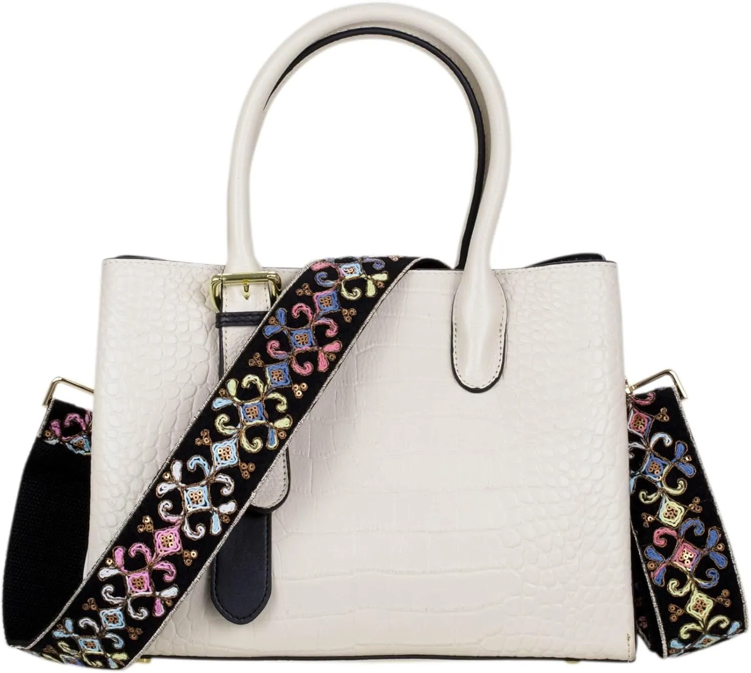 ALLZEDREAM Purse Strap Crossbody Replacement Handbag Shoulder Bag 2" Wide Adjustable Embroidered Lace Sequins