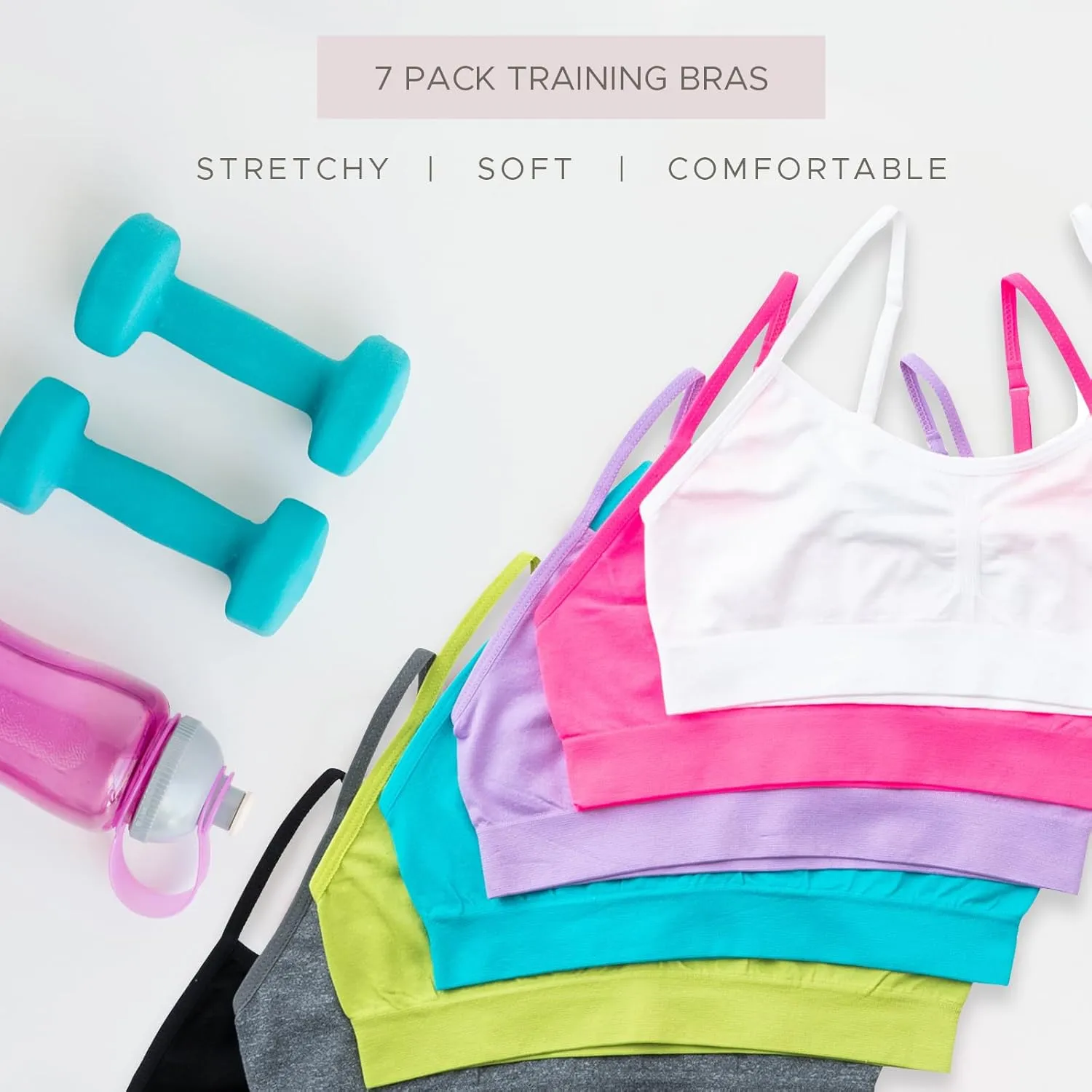 Alyce Intimates Girls and Teens Seamless Cami Training Bra - Pack of 7