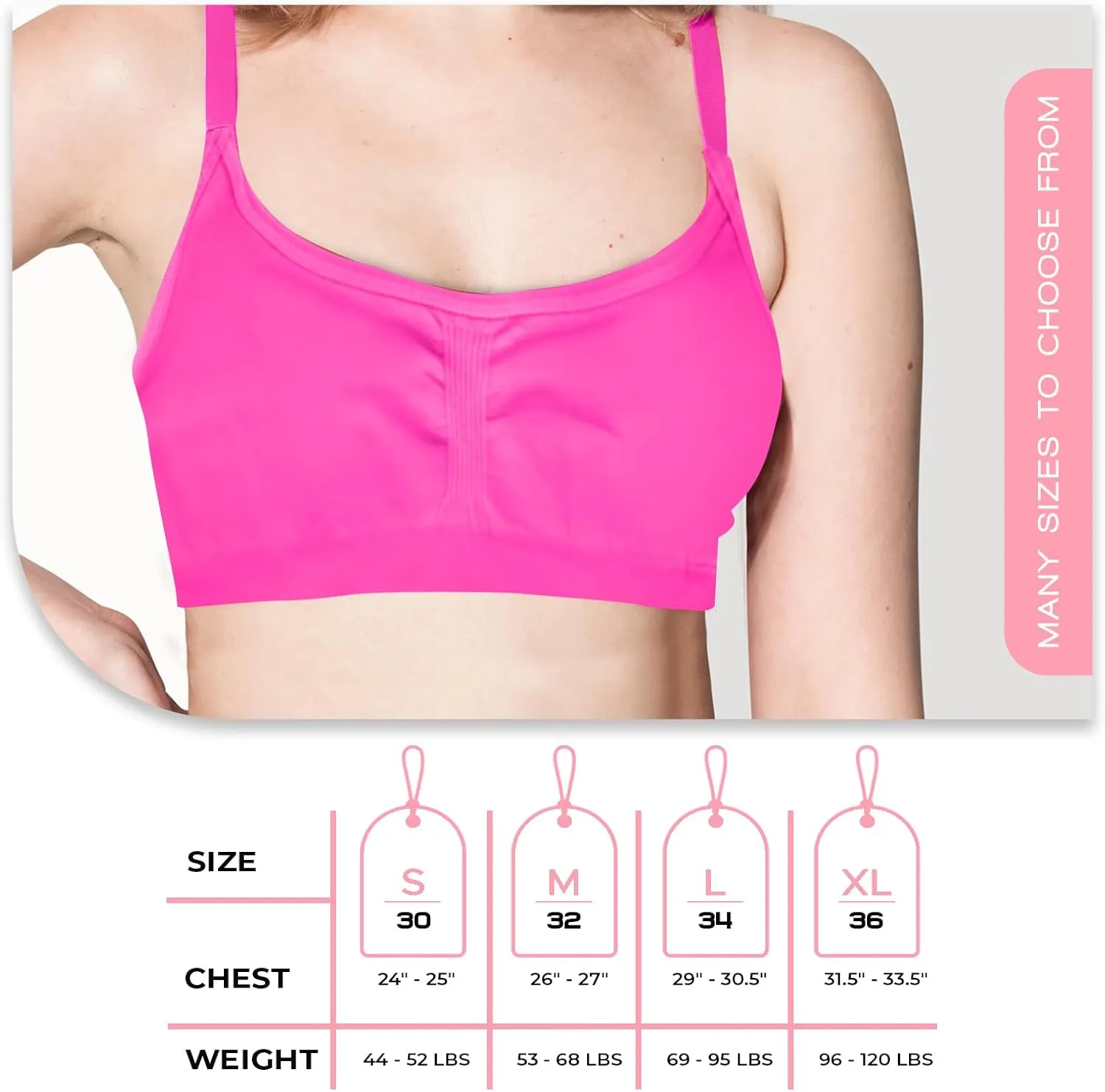 Alyce Intimates Girls and Teens Seamless Cami Training Bra - Pack of 7