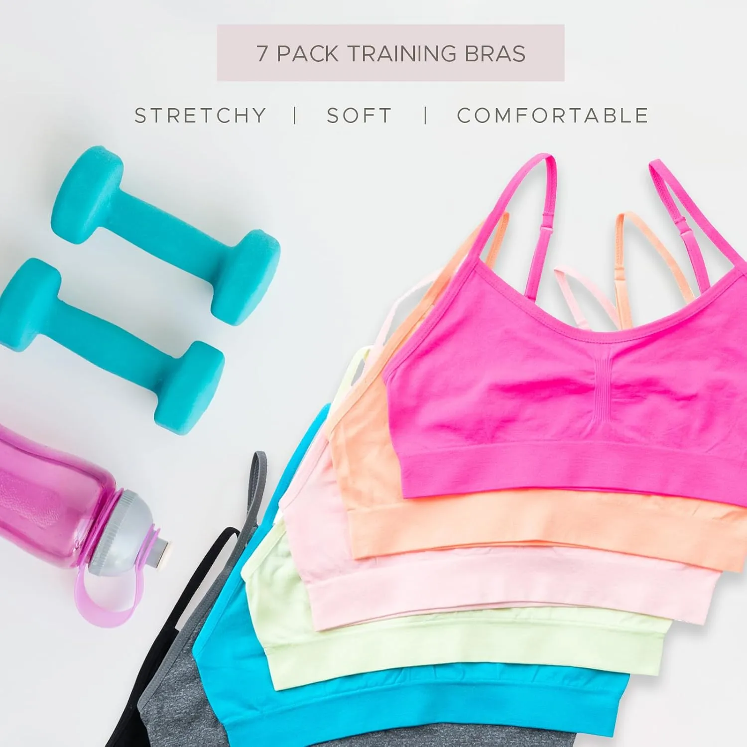 Alyce Intimates Girls and Teens Seamless Cami Training Bra - Pack of 7