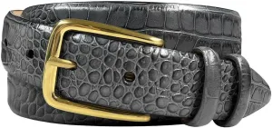Andrew/Armando - Dress Belt Solid Brass Buckle (Gold & Silver) Genuine Full-Grain Cowhide Leather Belt 1-1/8"(30mm) Wide