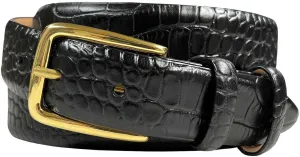 Andrew/Armando - Dress Belt Solid Brass Buckle (Gold & Silver) Genuine Full-Grain Cowhide Leather Belt 1-1/8"(30mm) Wide