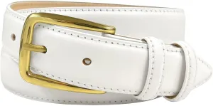Andrew/Armando - Dress Belt Solid Brass Buckle (Gold & Silver) Genuine Full-Grain Cowhide Leather Belt 1-1/8"(30mm) Wide