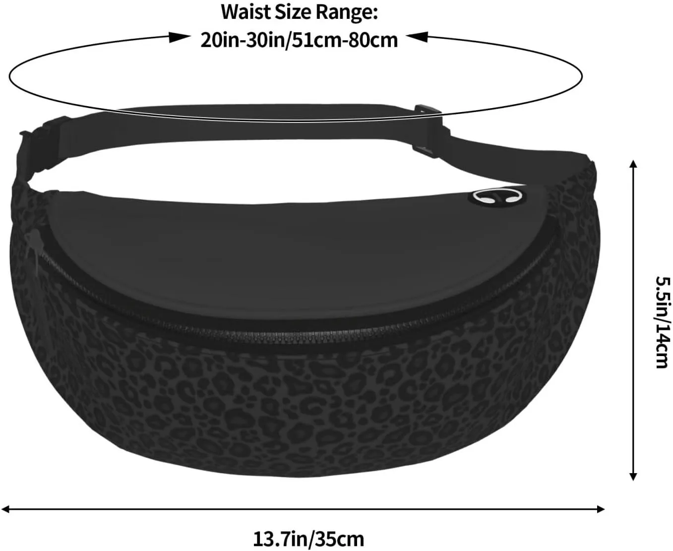 Animal Leopard Dark Fashion casual fanny pack waist bag men women adjustable belt waist bag for travel hiking cycling running festival carnival