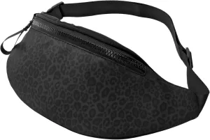 Animal Leopard Dark Fashion casual fanny pack waist bag men women adjustable belt waist bag for travel hiking cycling running festival carnival