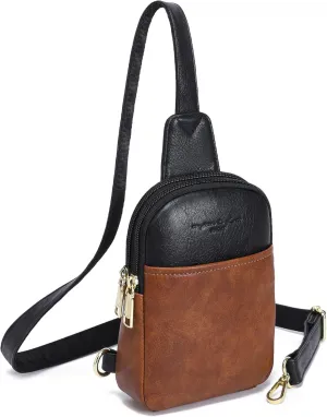AOCINA INICAT Small Sling Bag Crossbody Vegan Leather Fanny Packs for Women Fashionable Chest Bag for Travel