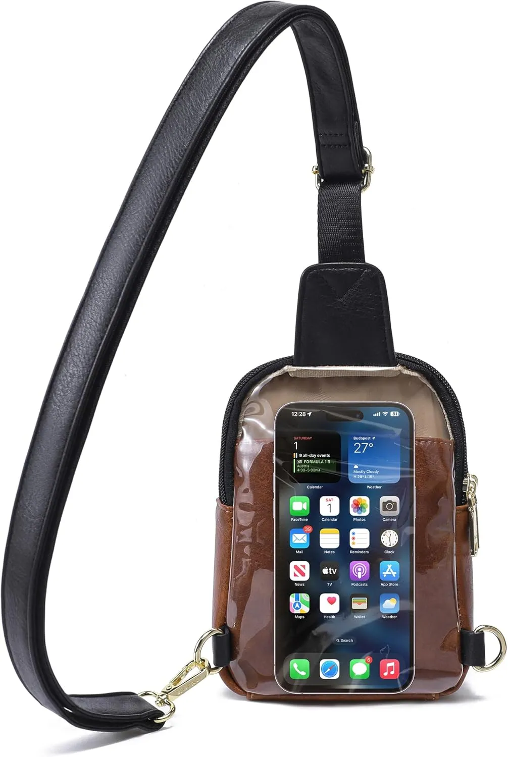 AOCINA INICAT Small Sling Bag Crossbody Vegan Leather Fanny Packs for Women Fashionable Chest Bag for Travel