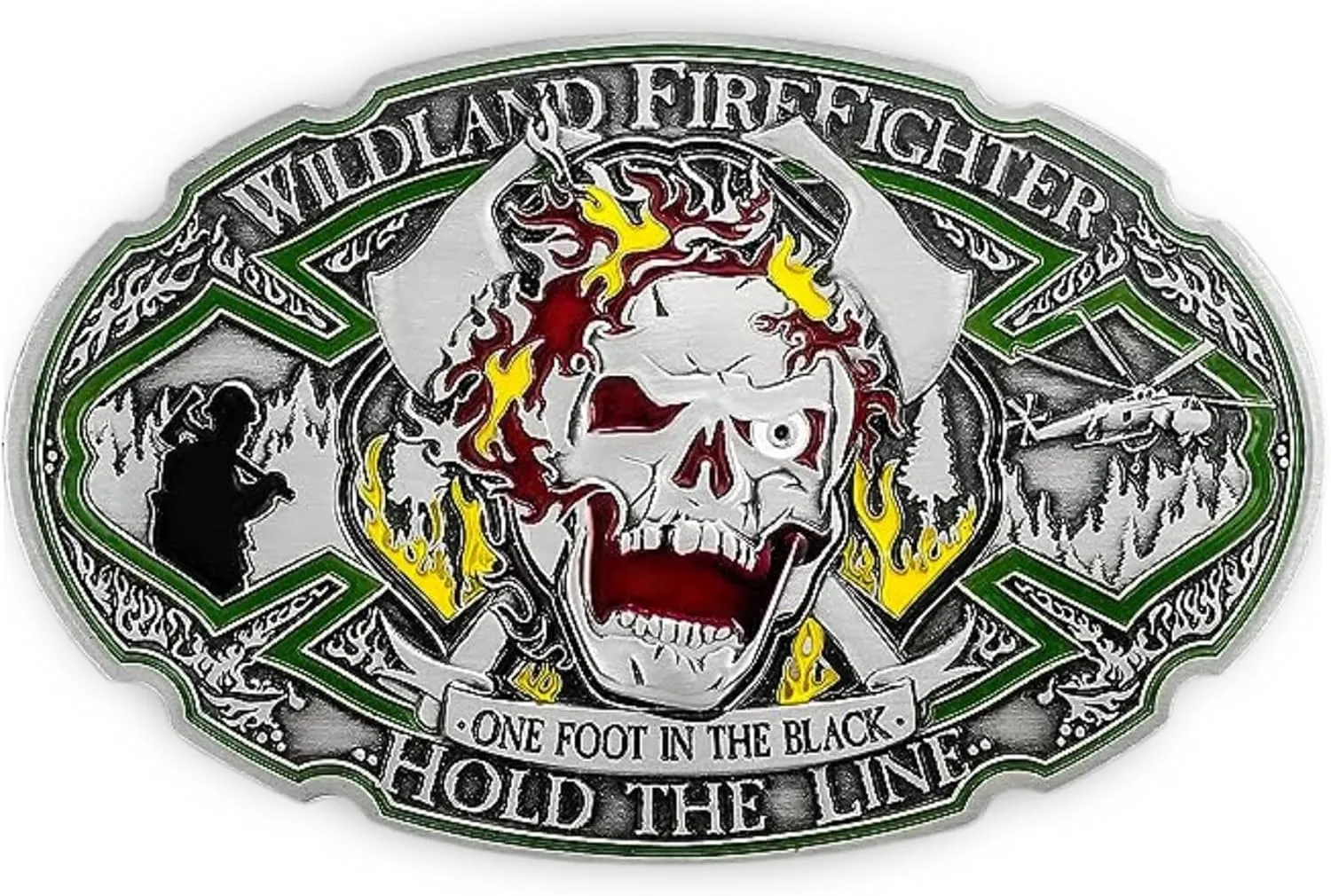 Armor Coin & Emblem - Custom Wildland Firefighter Belt Buckle | Large Belt Buckle for Men and Women Firefighters | Big Western-Style Buckle