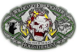 Armor Coin & Emblem - Custom Wildland Firefighter Belt Buckle | Large Belt Buckle for Men and Women Firefighters | Big Western-Style Buckle