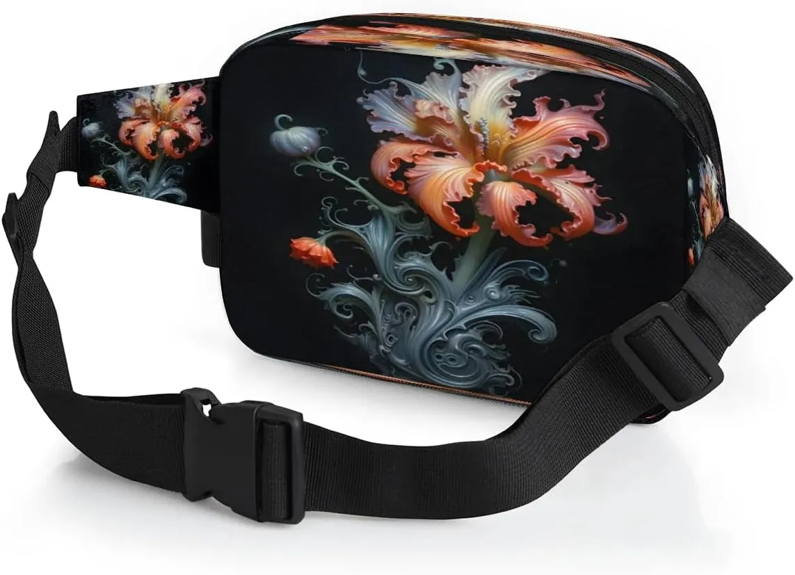 Art Sculpture Flower Men's and Women's Waist Pack Crossbody Abstract Art Flowers Waist Pack Running Strap, Adjustable Shoulder Strap - For Hiking and Running Exercise Fitness