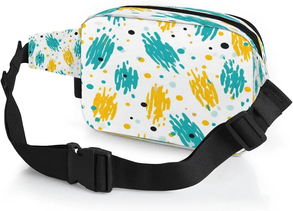 Artistic Graffiti Pineapple Men's and Women's Waist Pack Crossbody Oil Painting Pineapple Waist Pack Running Strap, Adjustable Shoulder Strap - For Hiking and Running Exercise Fitness
