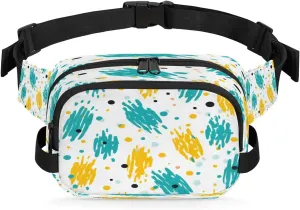 Artistic Graffiti Pineapple Men's and Women's Waist Pack Crossbody Oil Painting Pineapple Waist Pack Running Strap, Adjustable Shoulder Strap - For Hiking and Running Exercise Fitness