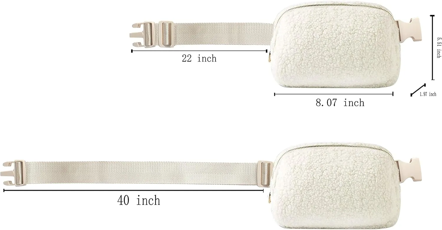 Athletica Everywhere Fleece Belt Bag,Crossbody Bag Fanny Pack for Women,Cute Mini Everywhere Bum Hip Waist Pack,Gold Buckle Dupes