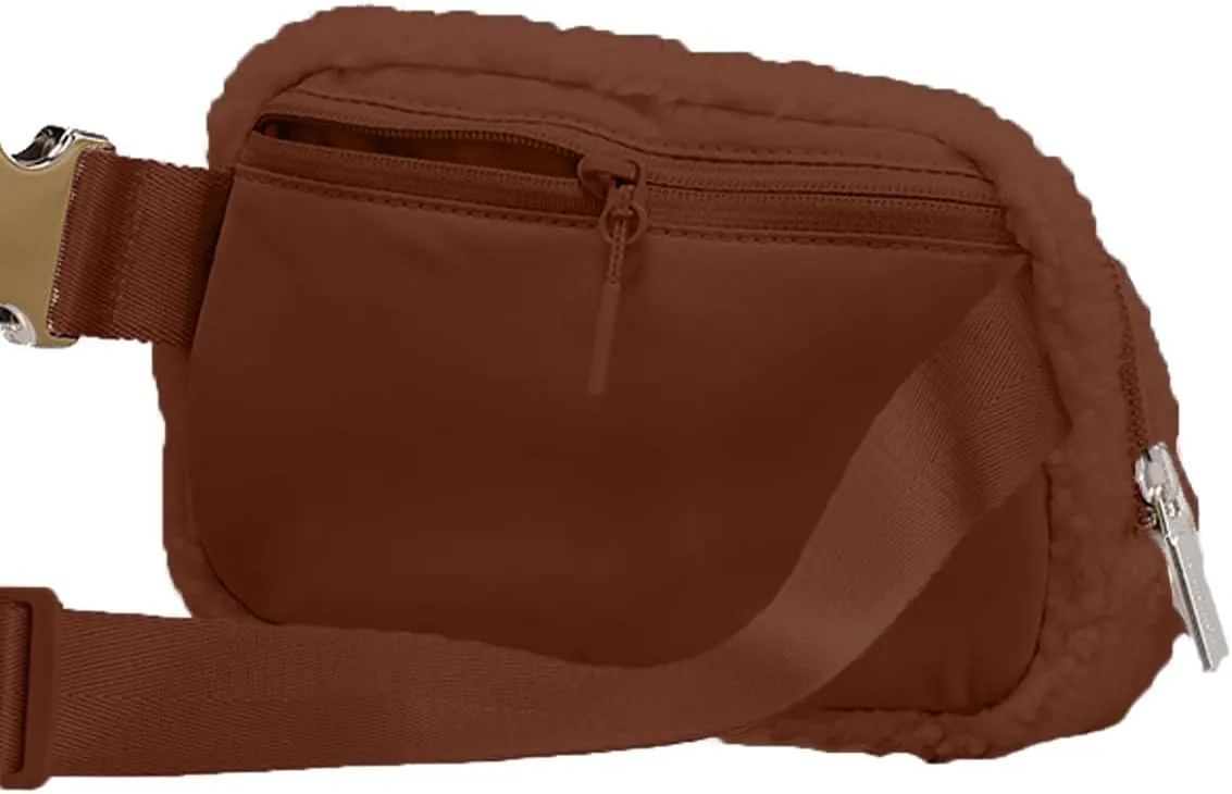 Athletica Everywhere Fleece Belt Bag,Crossbody Bag Fanny Pack for Women,Cute Mini Everywhere Bum Hip Waist Pack,Gold Buckle Dupes