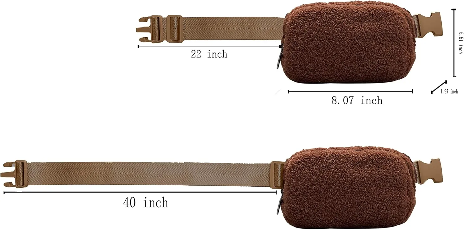 Athletica Everywhere Fleece Belt Bag,Crossbody Bag Fanny Pack for Women,Cute Mini Everywhere Bum Hip Waist Pack,Gold Buckle Dupes