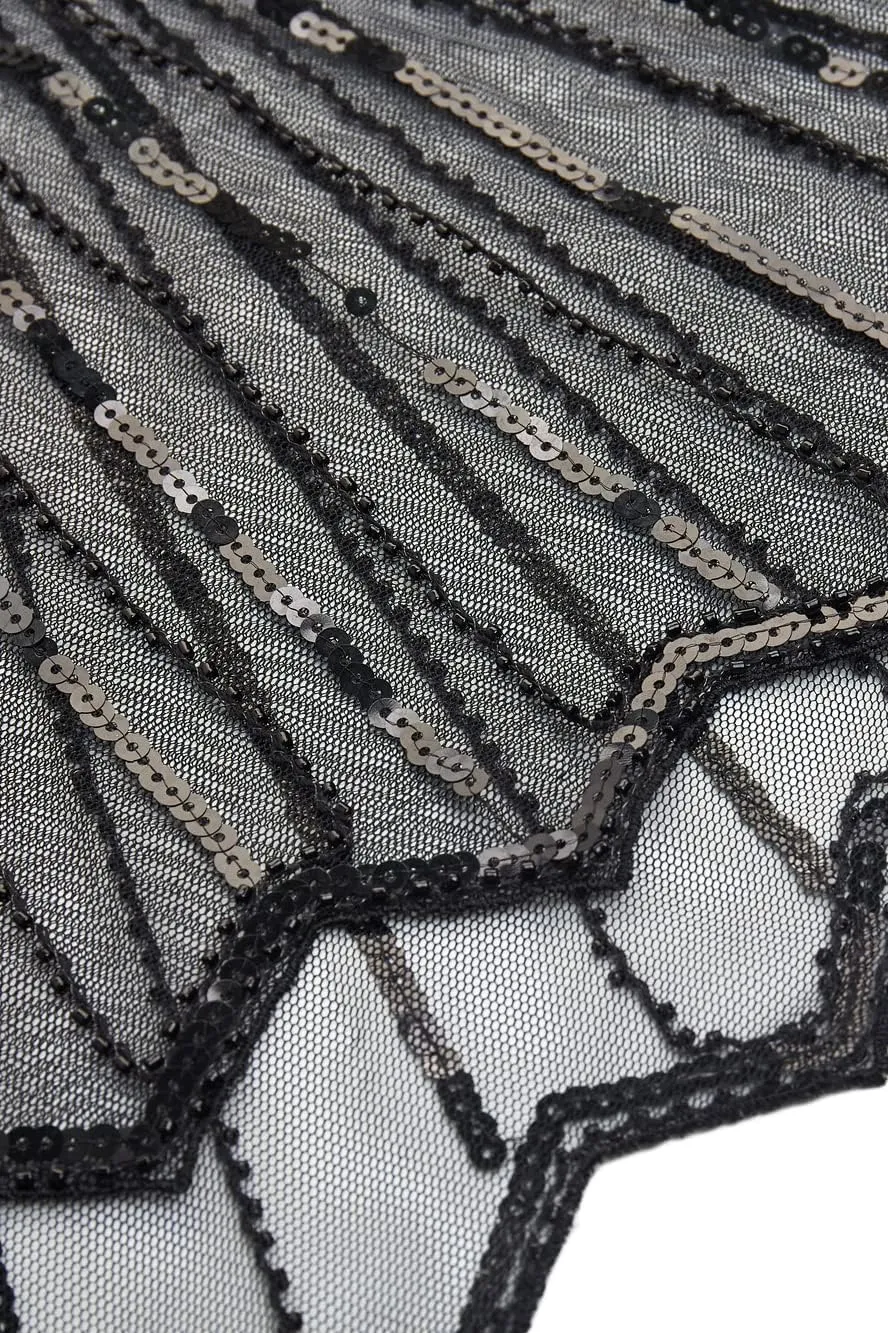BABEYOND 1920s Shawl Wraps Sequin Beaded Evening Cape Bridal Shawl
